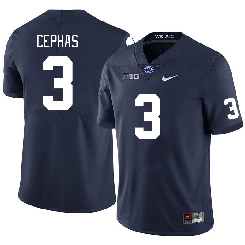 Men #3 Dante Cephas Penn State Nittany Lions College Football Jerseys Stitched Sale-Navy - Click Image to Close